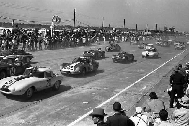 Dave MacDonald and Fireball Roberts co-drive the Shelby Cobra Roadster at the 12 HRS Sebring in 1963